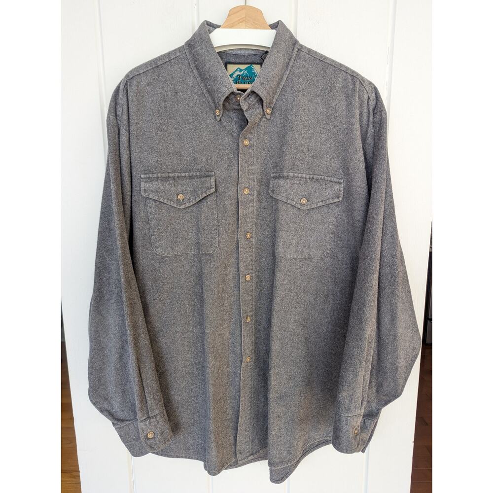 Vintage Twin Bluff Gray 100% Chamois Cloth Shirt 2XL